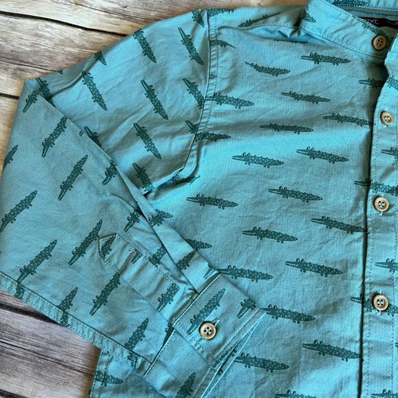 Next Alligator Mandarin Collar Shirt 5-6 - Picture 4 of 8